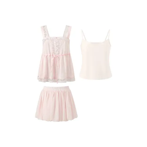 ACAINES Светло-розовый Комплекты Женские Юбка-костюм