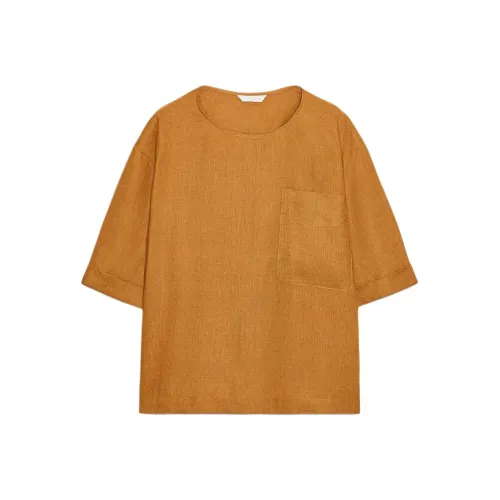 ZARA ZW Series Женский топ с желтой охристой отделкой