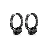 Черные благоприятные облака, золотое кольцо, серьги-кольца [1 пара]