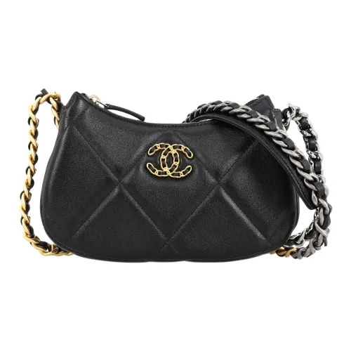 CHANEL 19Bag Овчина PEA Сумка Сумка через плечо Мини Женские Черный