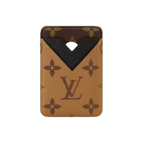 LOUIS VUITTON MONOGRAM REVERSE Покрытый холст Картхолдер Женский Светло-коричневый