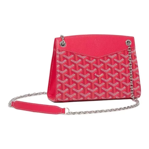 GOYARD Rouette Goyardine Холст Плечевая Сумка Женская Фуксия