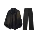 Комплект одежды (Черная рубашка + Черные штаны)