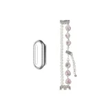 [Жемчужный, украшенный стразами, двойная цепь + однобортный вырез, стразы, оболочка]