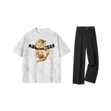 Белая футболка + черные джинсы