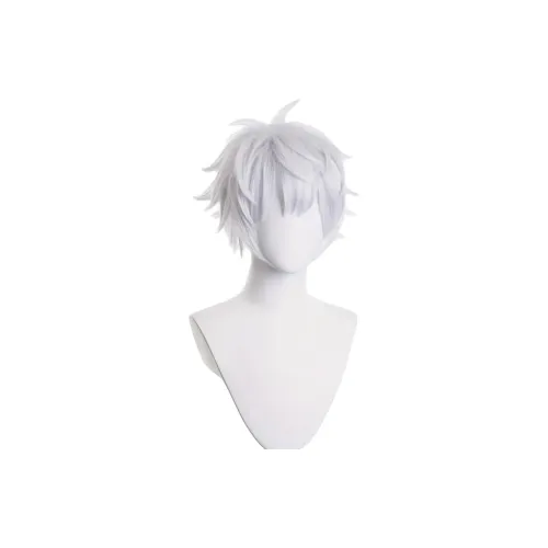 LIANXIANGKE Косплей Перука Серебряный Белый Короткий Мужской Японский стиль Аниме Stray Волосы Универсальная Перука