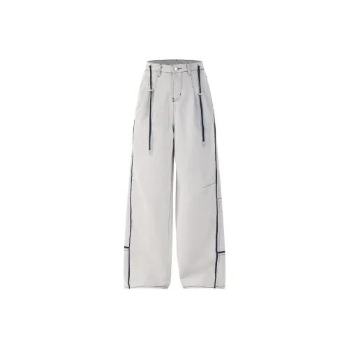 OULUDE Белый Серый Мужские Джинсы