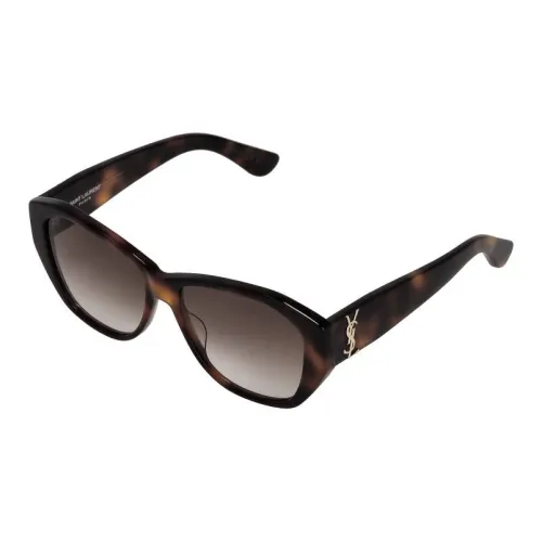 SAINT LAURENT Прямоугольные Солнцезащитные очки Женские Коричневые