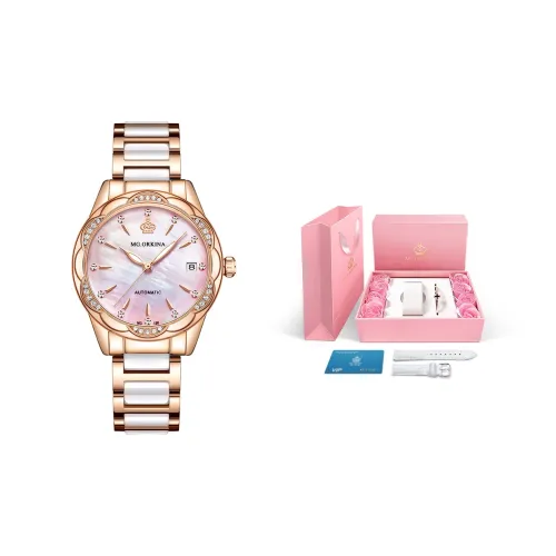 MG.ORKINA MG Автоматический механический механизм керамика ремешок женские часы жемчужная раковина цвет циферблат часов