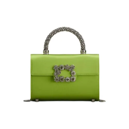 Roger Vivier Silk Blend Satin Bag Mini Women's Green Роджер Вивье Шелк Смесь Сатин Сумка Мини Женская Зеленая