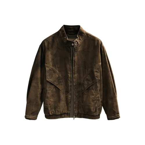 YGQPZHZ Темно-коричневый Мужская Куртка