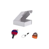 Синий милый ракетка для пинг-понга и его ритуальная коробка (случайный стиль, улучшенный брелок + маленькая книга)