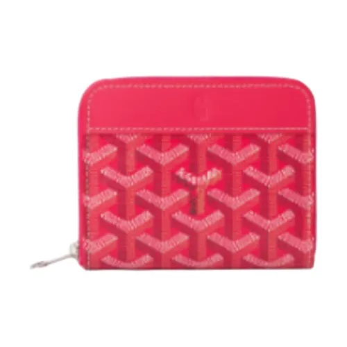 GOYARD MATIGNON Goyardine Холст Кошелек Маленький Женский Фуксия