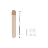 Нержавеющая сталь, черная, голова, лезвие, кожаный чехол, хлопковые подушки, 20, золотая игла для удаления черных точек, твист-офф игла для удаления черных точек, розовое золото