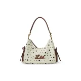 Бежевый в горошек и синий