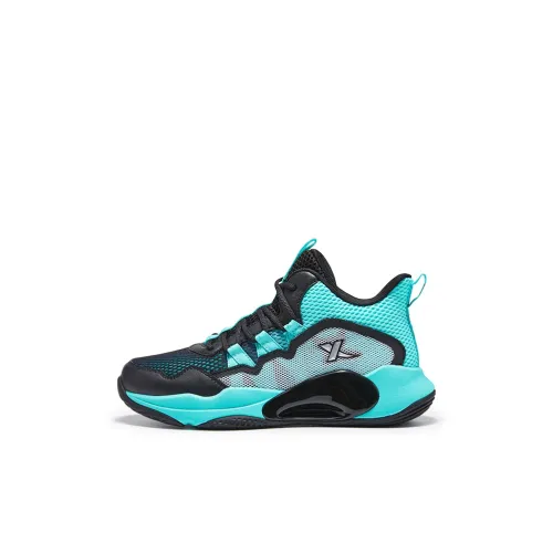 XTEP Basketball Collection Поддержка MID Топ Баскетбольные кроссовки Aurora Green Black Детский