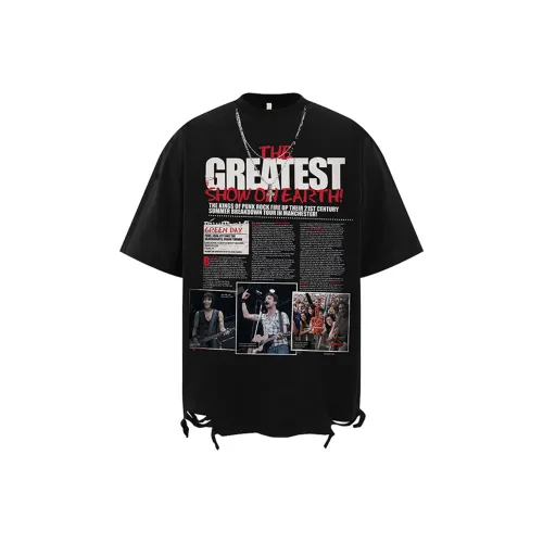 BEAR UNION Рукав с оборванным плечом T-рубашка Унисекс Черный