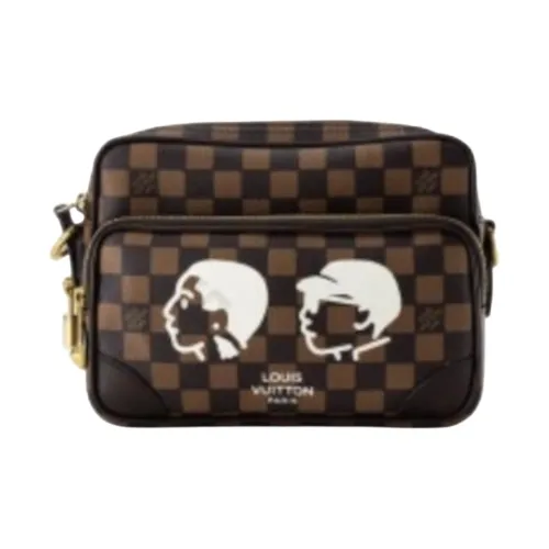 LOUIS VUITTON Коллаборация с Nigo Сумка через плечо Сумка Nil Экстра-большая Женская Коричневая