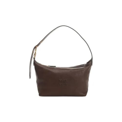 MIU MIU Lambskin Shoulder Bag Women's Brown