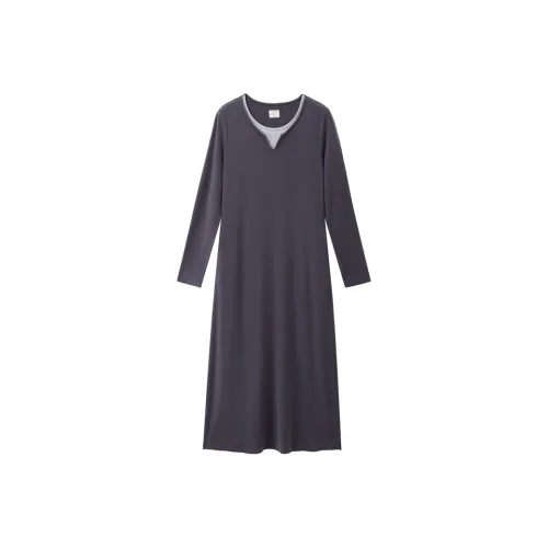 Giordano Женские Длинные Платья с Длинными Рукавами