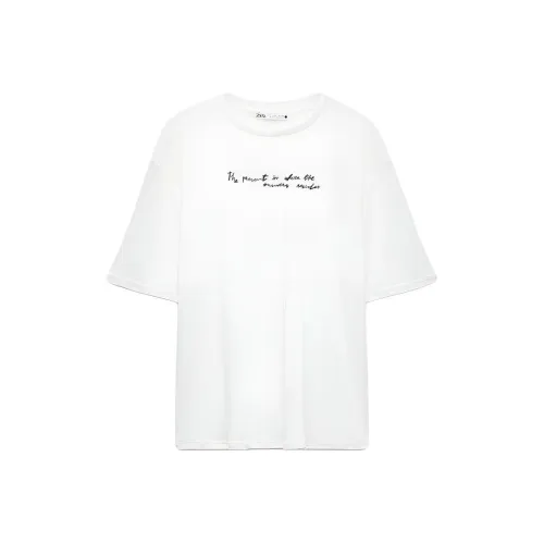 ZARA Морозный белый Женские футболки