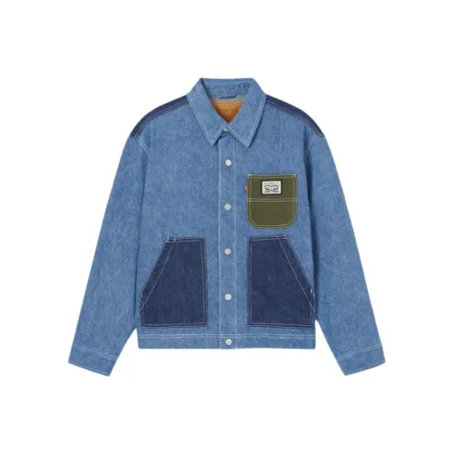 Levis Морской Синий Мужские Джинсовые Куртки