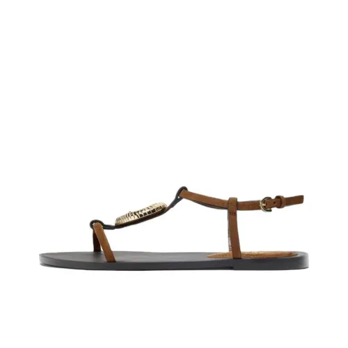 ZARA One Ремень Сандалии 1 см Женские Коричневый