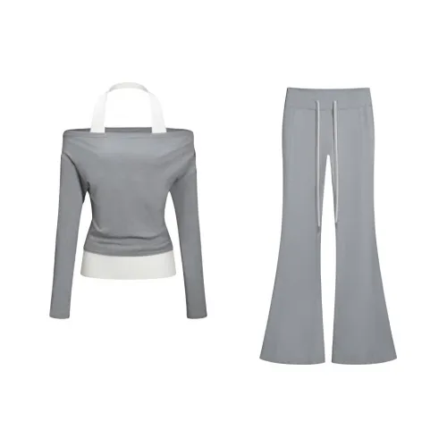 DANCANG Серый Женский Повседневный Костюм