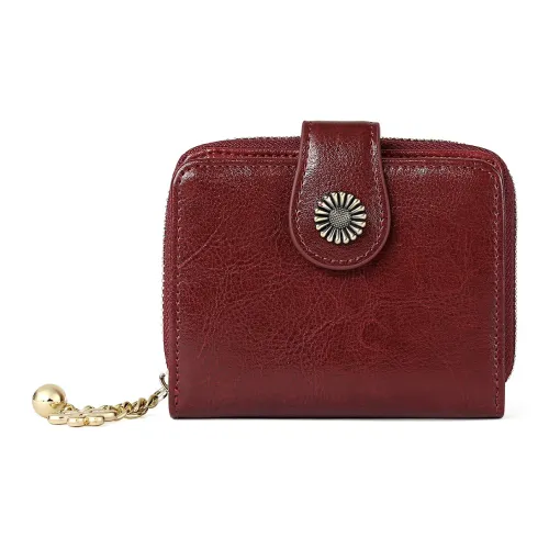 TUCANO Кошелек из коровьей кожи стандартный женский бордовый классический черный