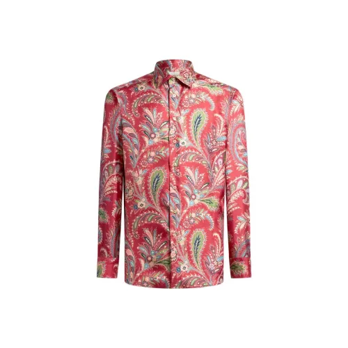ETRO Red Men's Shirts ЭТРО Красные Мужские Рубашки