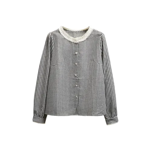 TOUCH Рубашка Женская Черная Rice Клетка