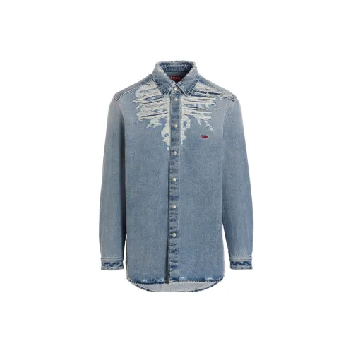 DIESEL Blue Men's Denim Jackets DIESEL Синий Мужской Джинсовые Куртки