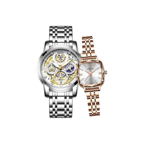 ABORNI Elegance Romantic Versatile Fashion Campus Couple Watch Кварцевый механизм Стальной ремешок Часы Унисекс Белый циферблат