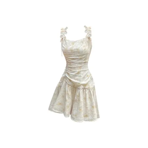 XIAOLIZI Абрикос Женские Платья без рукавов