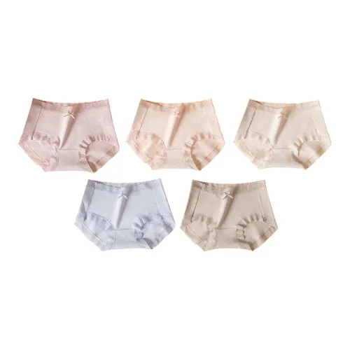 Lanza [5 пачек комплект] Светло-серый + Светло-синий + Светло-фиолетовый + Светло-бежевый + Креветочно-красный Женские трусики-бикини
