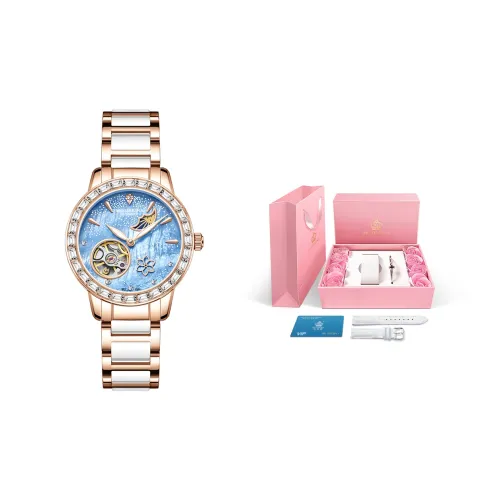 MG.ORKINA MG Механический механизм керамика стальной ремешок женские часы жемчужная раковина цвет циферблата