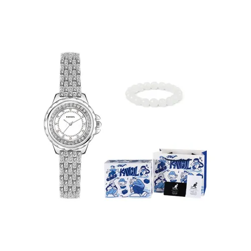 KANGOL Наручные часы Кварцевый механизм Металлический ремешок Жемчужная раковина Циферблат Цвет Женские часы