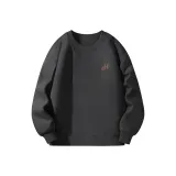 [Круглый воротник Свитшот] Темно-серый (с веселым коричневым логотипом на груди)