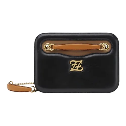 FENDI Телячья кожа Сумка через плечо Женская Черная