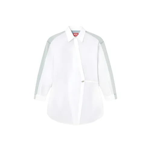 DIESEL Длинное платье с длинными рукавами женское белое