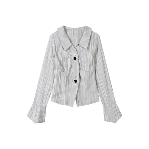 ABBY GODDESS Серый топ Женские рубашки