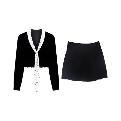 VKXOW Черный Женский Комплект с Юбкой