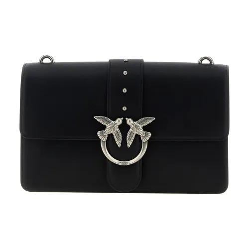 PINKO Love Series Козья кожа Сумка через плечо Сумка на плечо Женская Черная