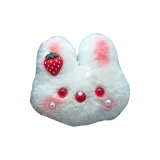 Красный люверс с изображением клубники и головы кролика