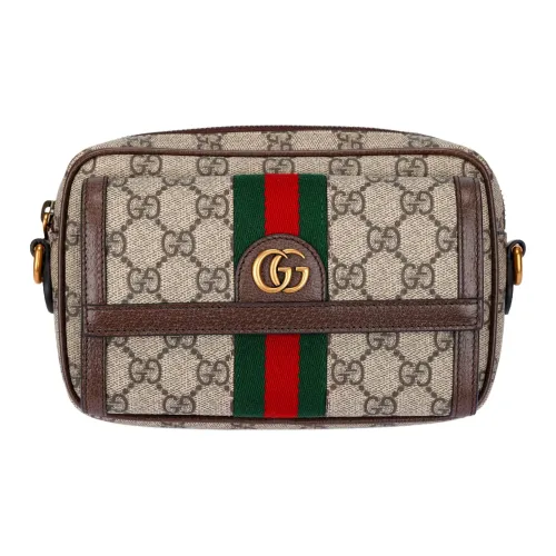 GUCCI Ophidia Холст и Кожа Сумка через плечо Мини Женская
