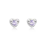 Камуфляж, Сердце, Серьги-гвоздики, Фиолетовый