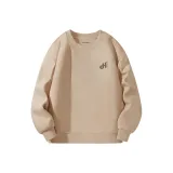 [Круглый воротник Свитшот] Хаки (Коричневый Логотип на груди)