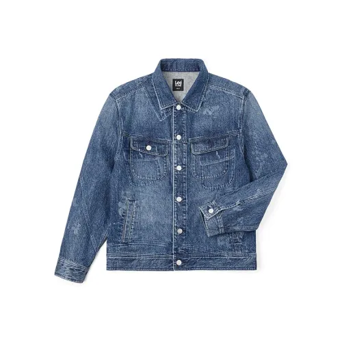 Lee Темно-синий Мужской Джинсовые куртки