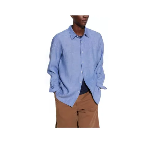 UNIQLO Королевский синий Унисекс Рубашки