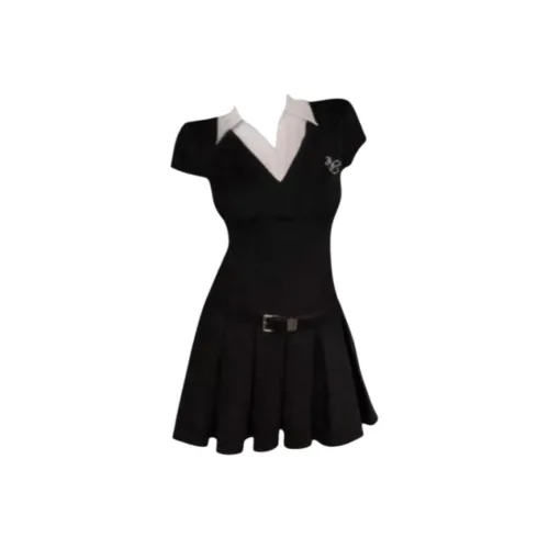 XIAOLIZI Черное Женское Платье без Рукавов